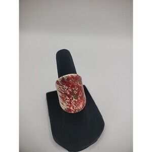Vintage Ring Size 5 Beige Red Splatter Jewelry Costume
